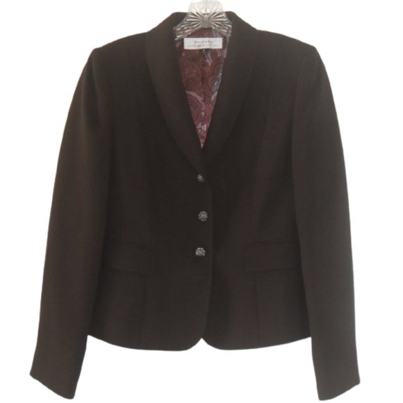 Tahari Arthur S Levine Plum Suit Jacket - Picture 3 of 8